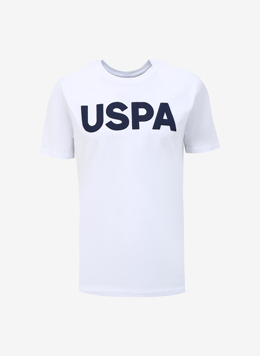 U.S. Polo Assn. Bisiklet Yaka Beyaz Erkek T-Shirt GEARTIY024