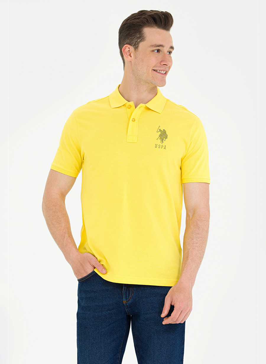 U.S. Polo Assn. Koyu Sarı Erkek Regular Fit T-Shirt JAMA