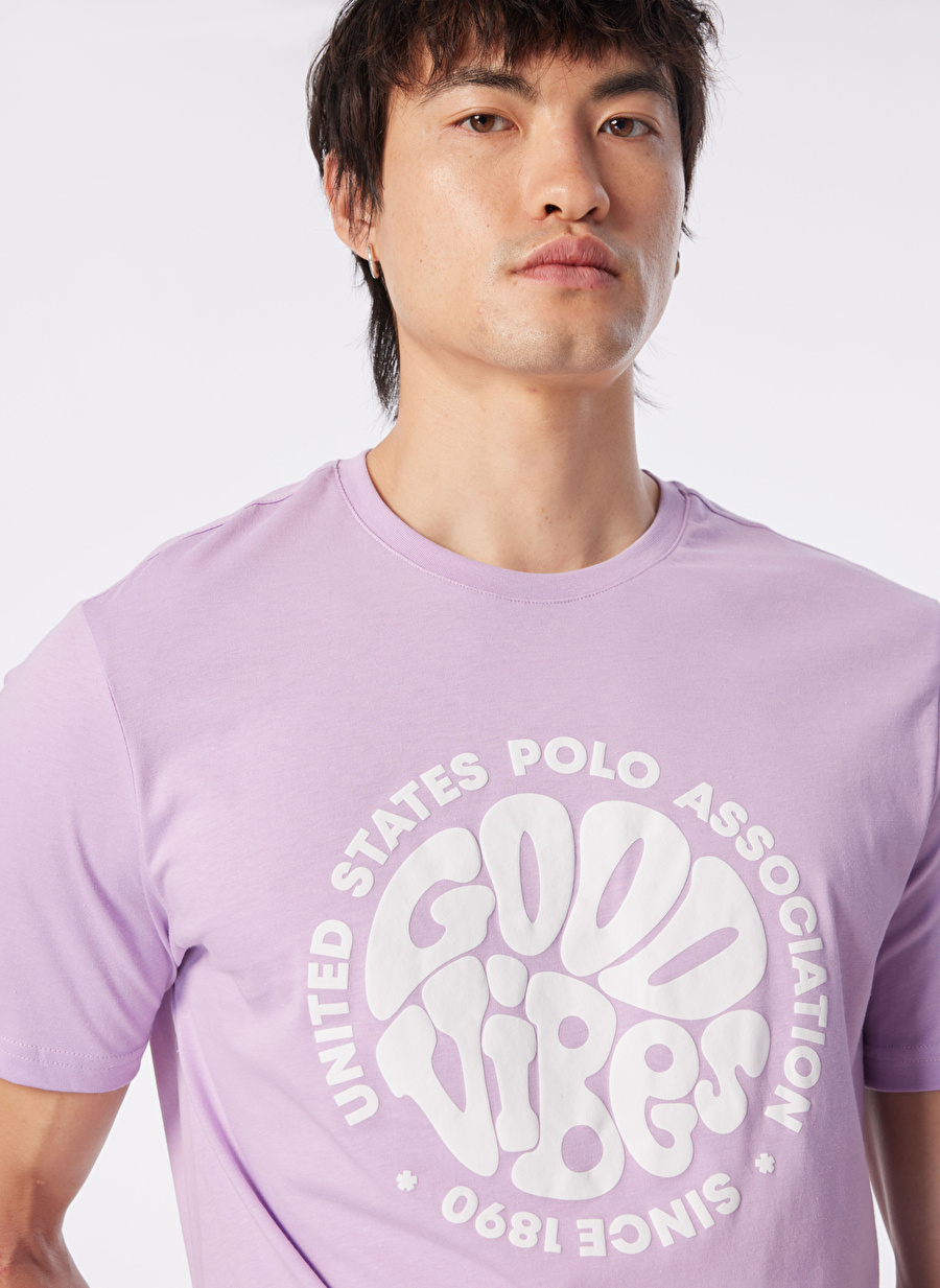 U.S. Polo Assn. Bisiklet Yaka Lila Erkek T-Shirt MANYA