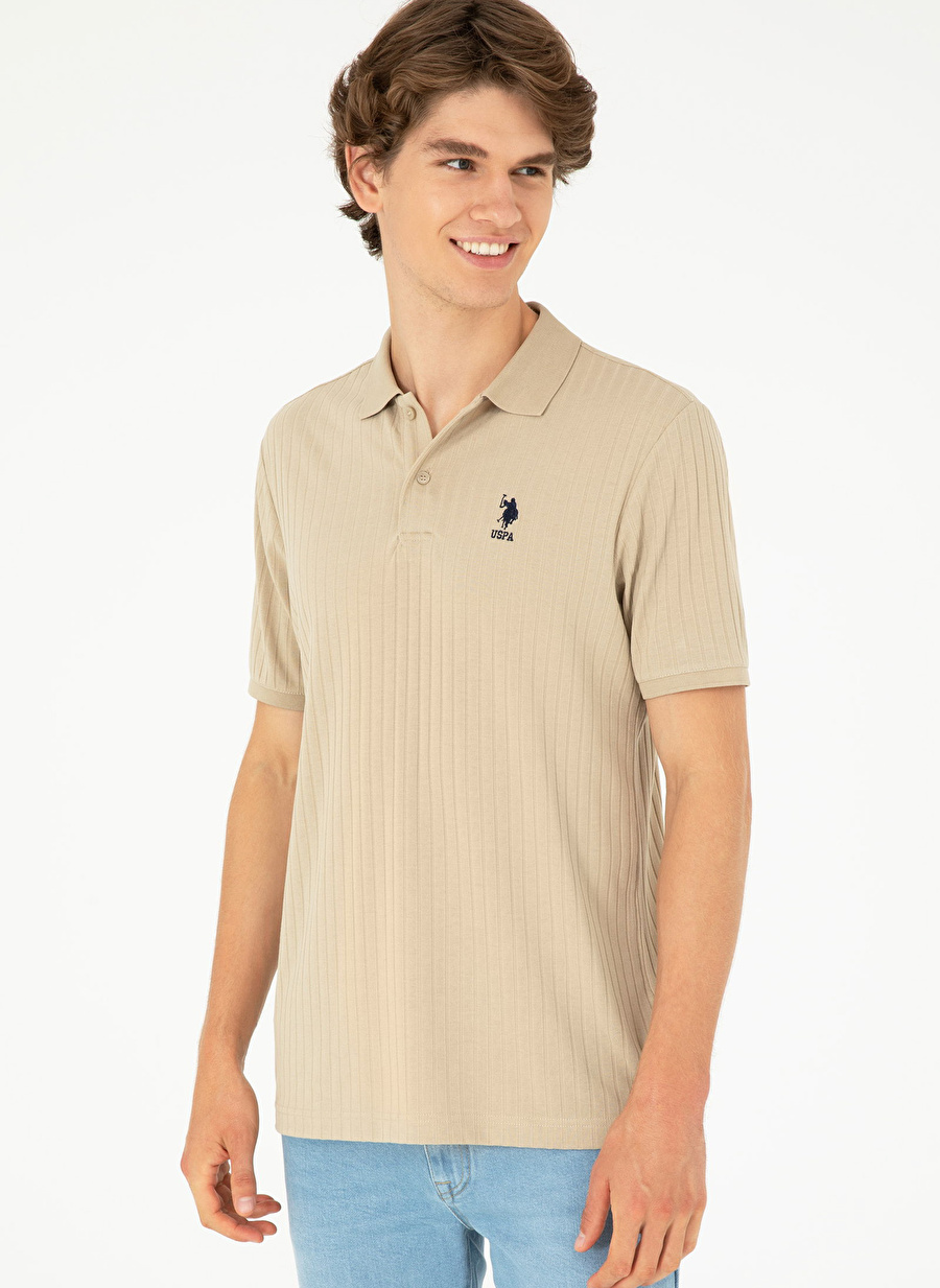 U.S. Polo Assn. Açık Haki Erkek Regular Fit Polo T-Shirt NOYU