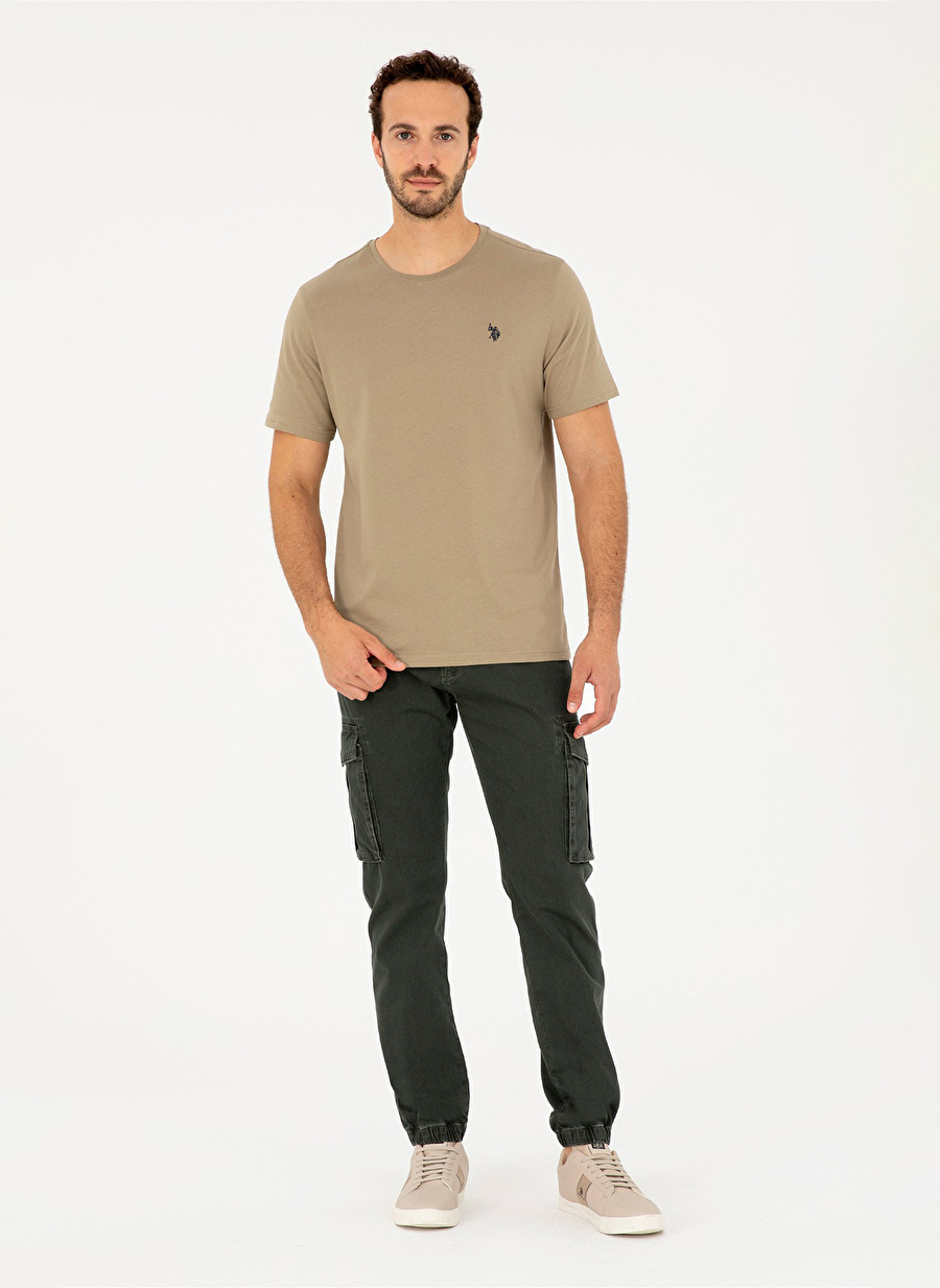 U.S. Polo Assn. Normal Bel Normal Paça Jogger Haki Erkek Denim Pantolon OSWALDO