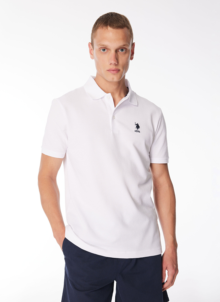 U.S. Polo Assn. Beyaz Erkek Regular Fit T-Shirt TEKS