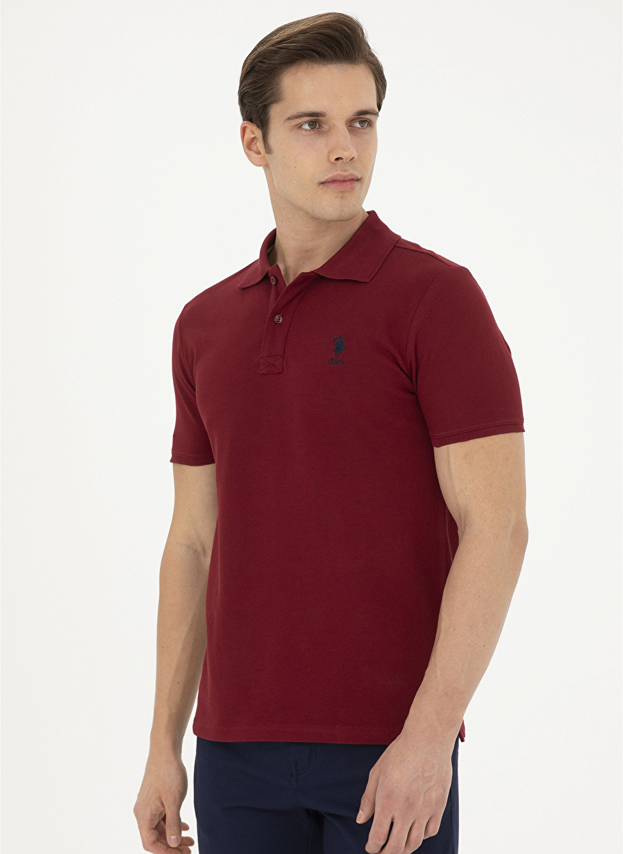 U.S. Polo Assn. Bordo Erkek Slim Fit T-Shirt TP04IY024