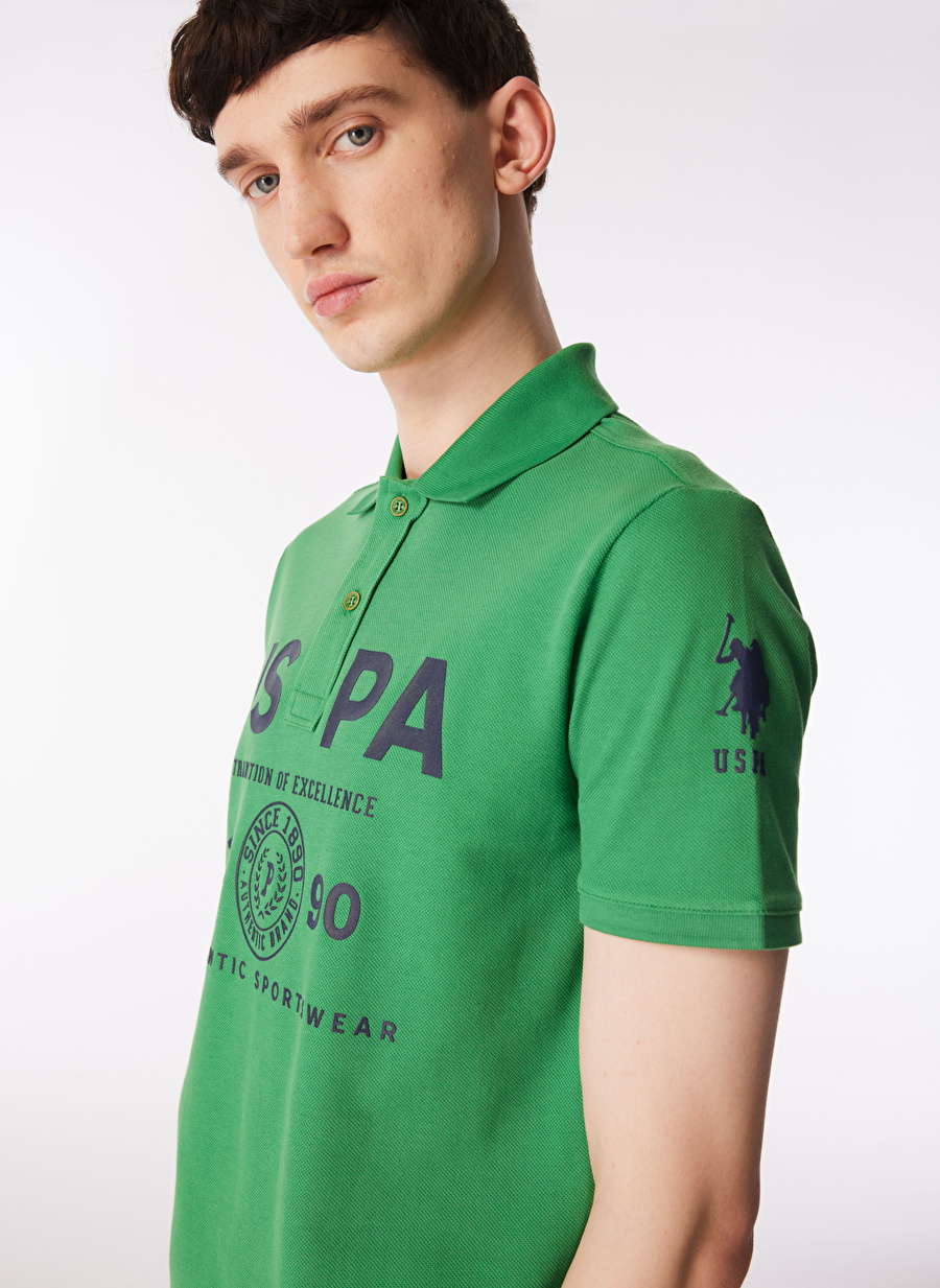 U.S. Polo Assn. Yeşil Erkek Slim Fit T-Shirt T-MANCA