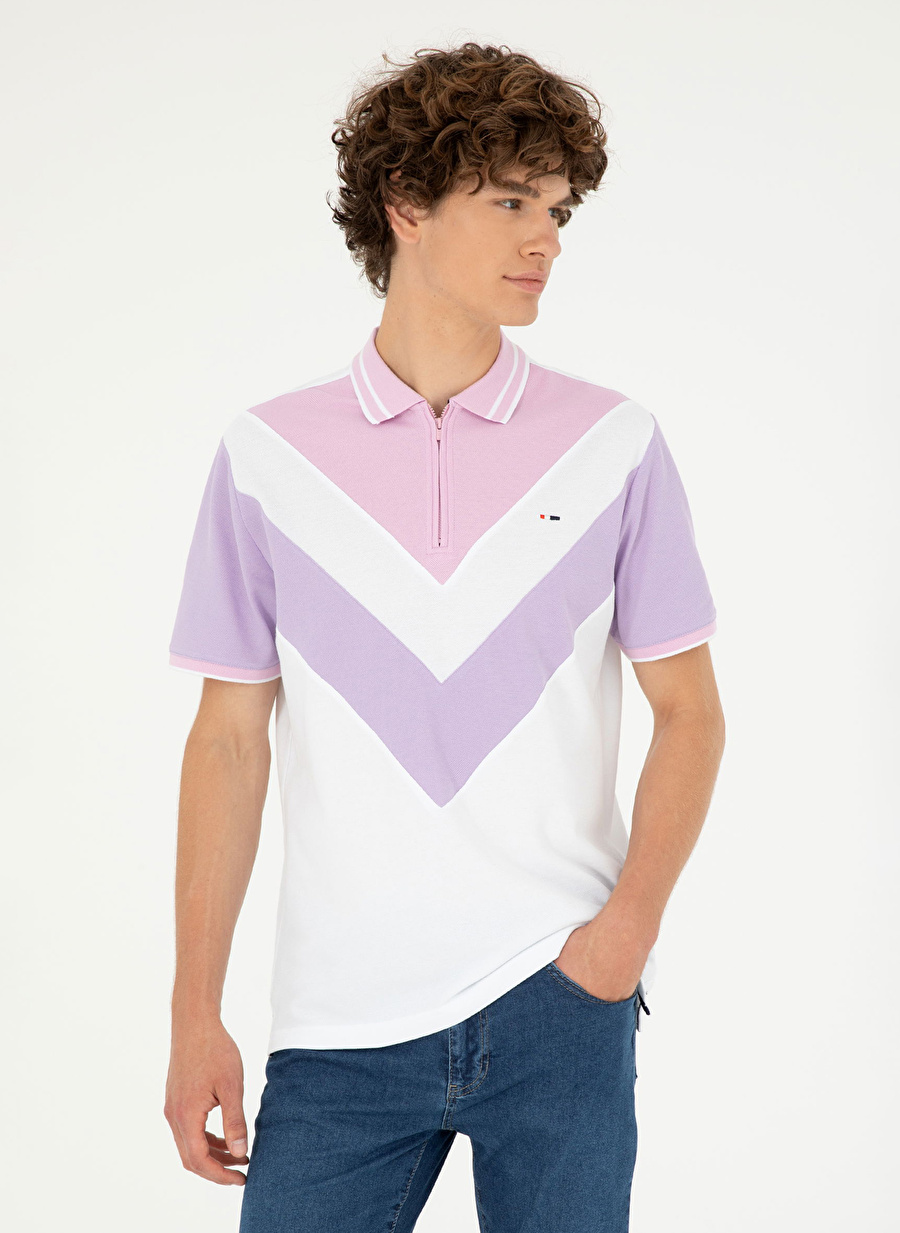 Lila Erkek Regular Fit Polo T-Shirt T-RUPA