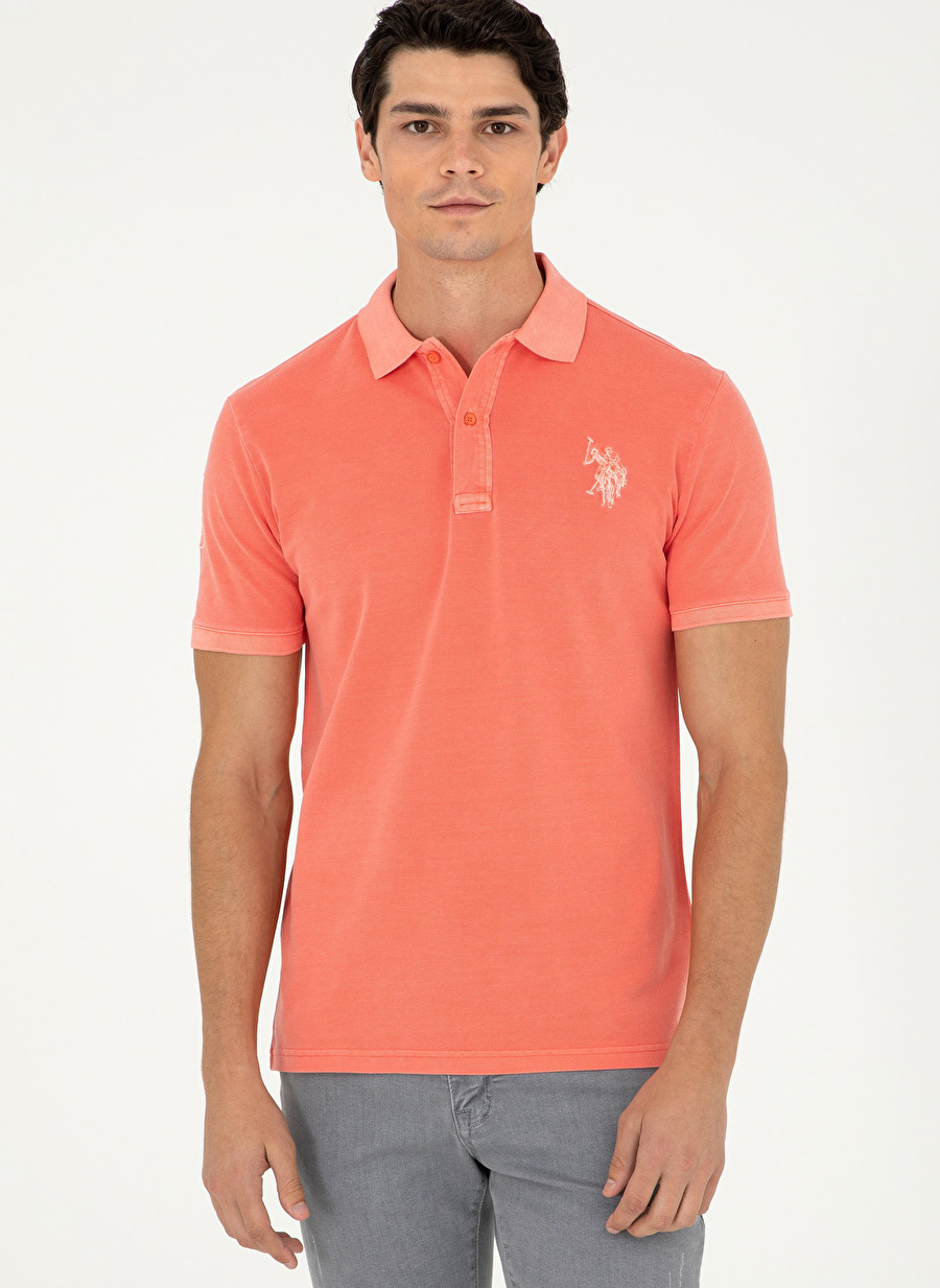 U.S. Polo Assn. Nar Çiçeği Erkek Slim Fit Polo T-Shirt TJ01IY024