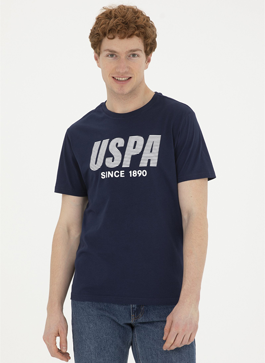 U.S. Polo Assn. Bisiklet Yaka Lacivert Erkek T-Shirt TEVER