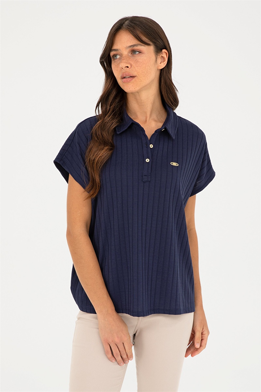 U.S. Polo Assn. Lacivert Kadın Comfort Fit Polo T-Shirt PAT