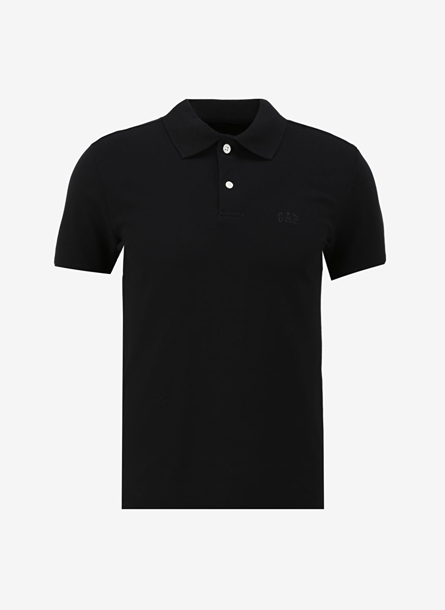 Gap Düz Siyah Erkek Polo T-Shirt 586306