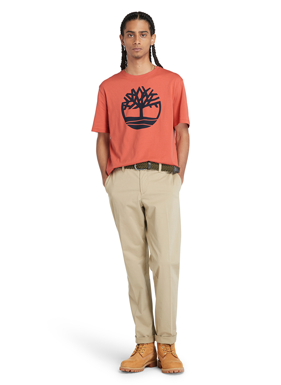 Timberland Kahve Erkek Bisiklet Yaka T-Shirt TB0A2C2REI41_Short Sleeve Tee