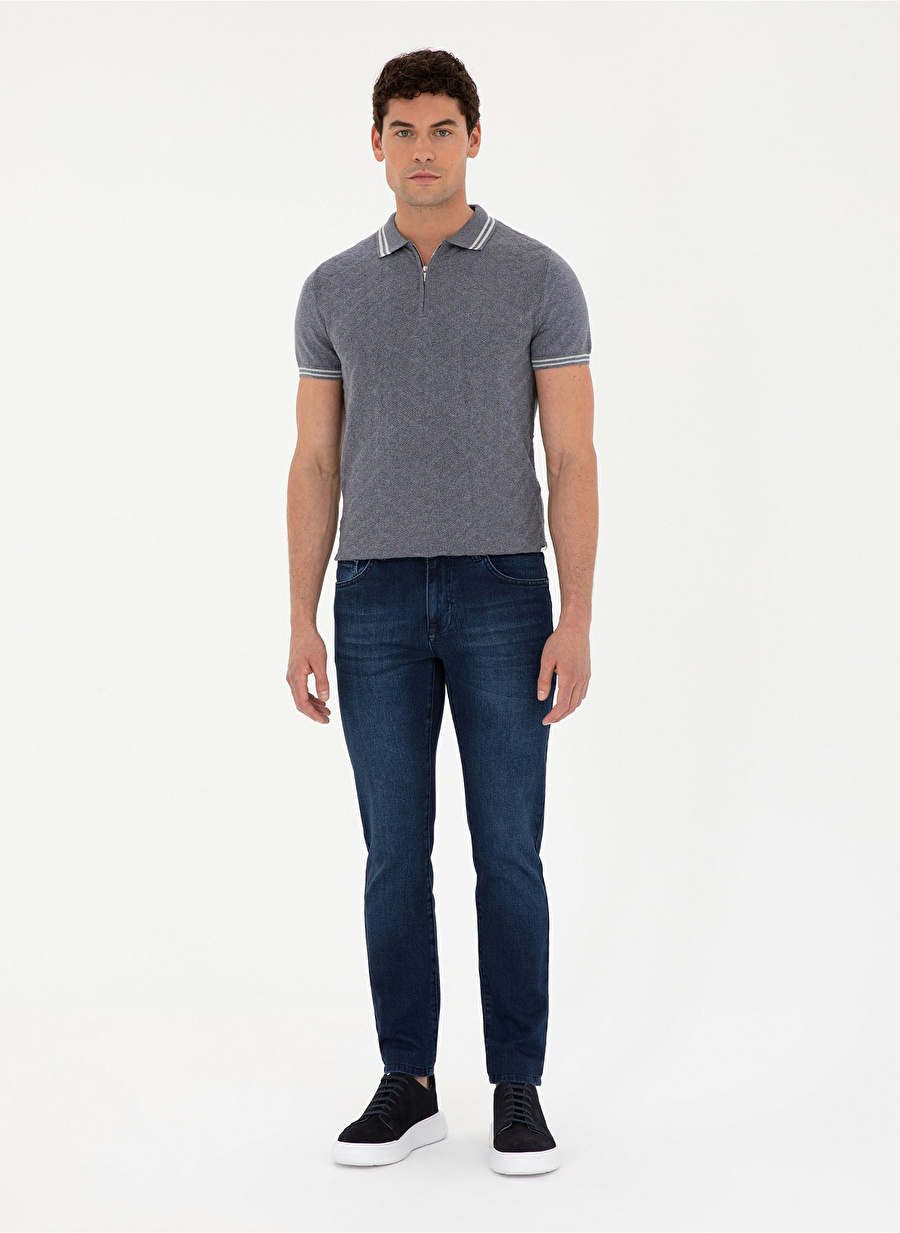 Pierre Cardin Normal Bel Normal Paça Slim Fit Koyu Lacivert Erkek Denim Pantolon MARCO_0