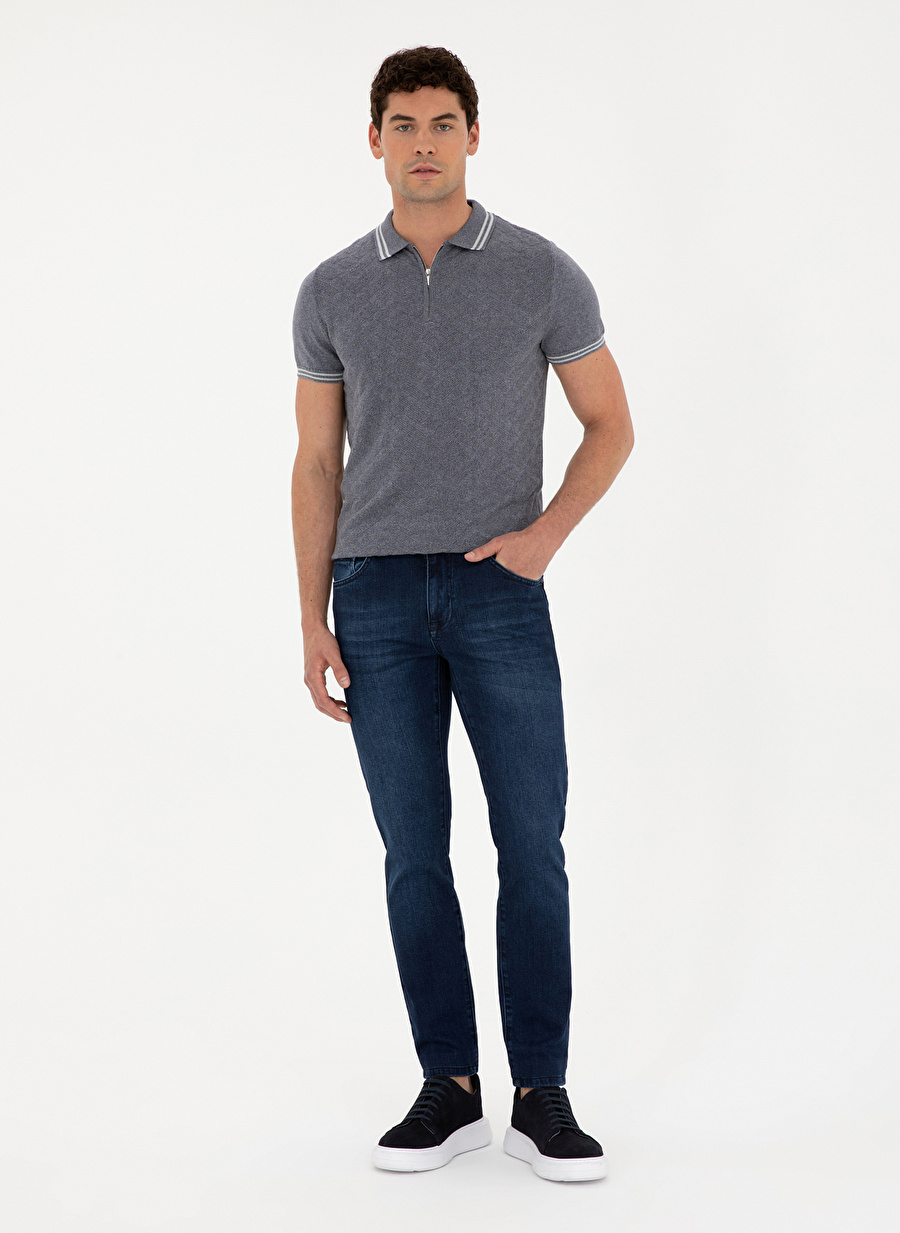 Pierre Cardin Normal Bel Normal Paça Slim Fit Koyu Lacivert Erkek Denim Pantolon MARCO_2