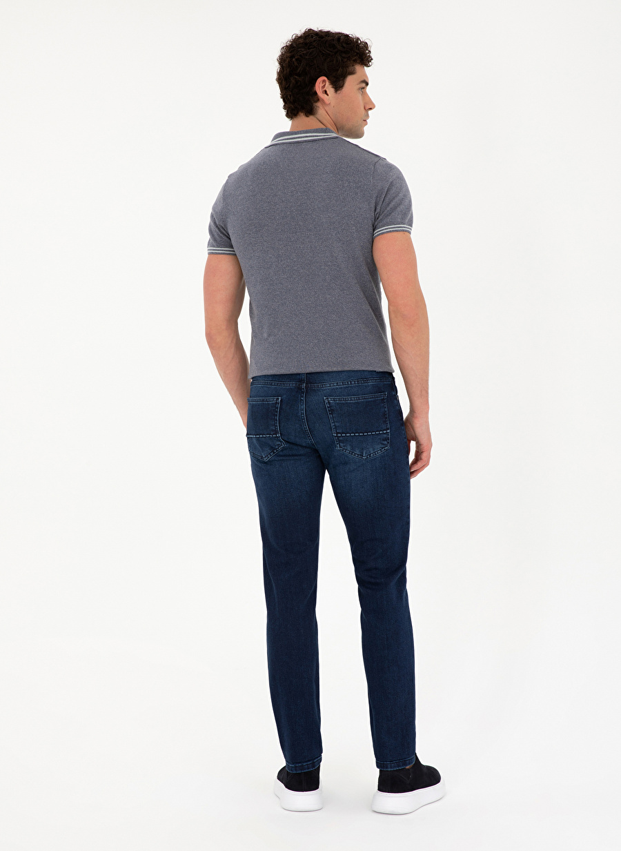 Pierre Cardin Normal Bel Normal Paça Slim Fit Koyu Lacivert Erkek Denim Pantolon MARCO_3