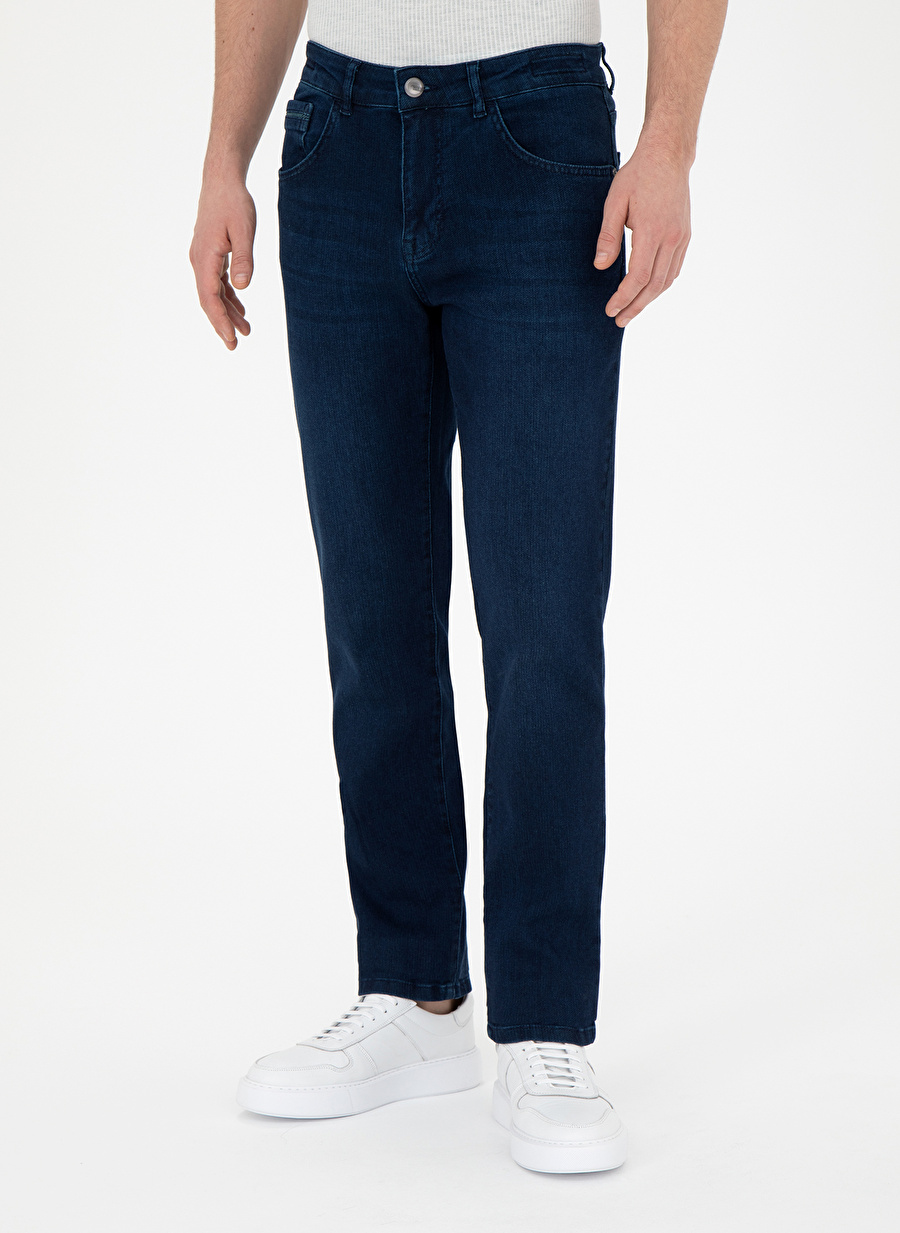 Pierre Cardin Normal Bel Normal Paça Straight Koyu Lacivert Erkek Denim Pantolon SIMON