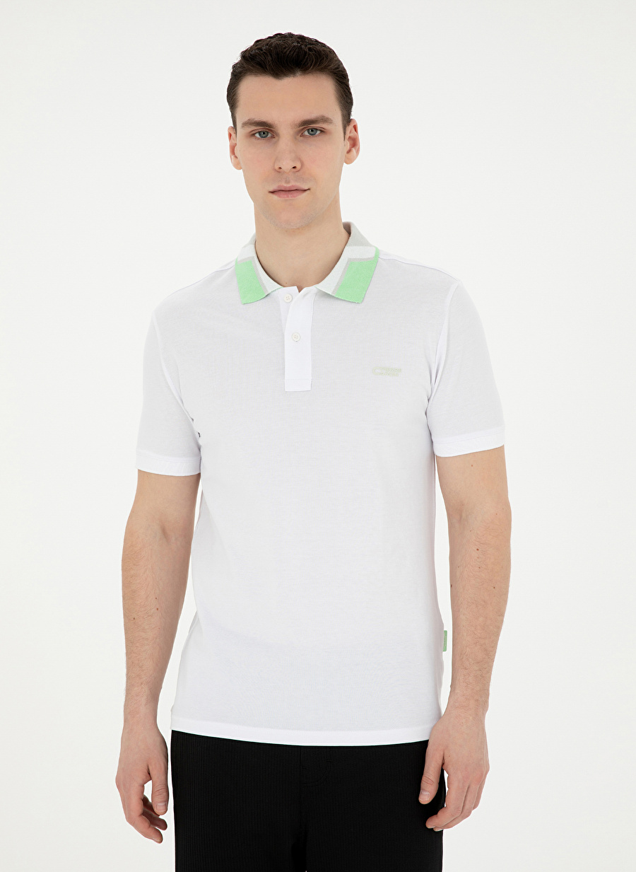 Pierre Cardin Düz Beyaz Erkek Polo T-Shirt TRANSET