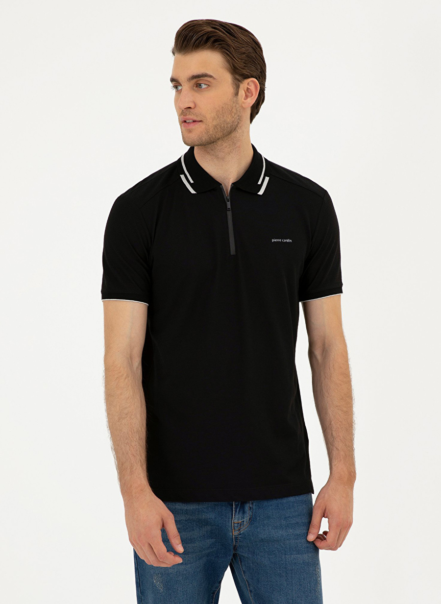 Pierre Cardin Düz Siyah Erkek Polo T-Shirt MERKUR