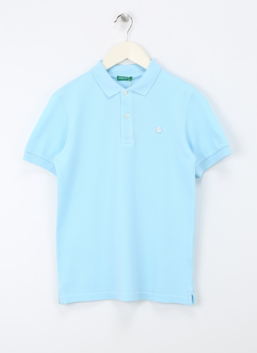 Benetton Açık Mavi Erkek Polo T-Shirt 3089C300R