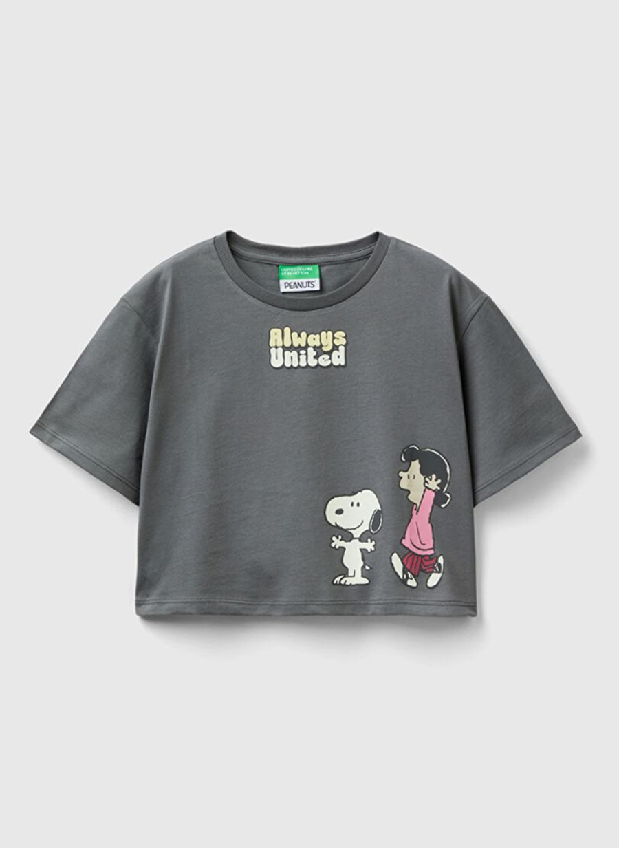 Benetton Antrasit Kız Çocuk T-Shirt 3096C10JA