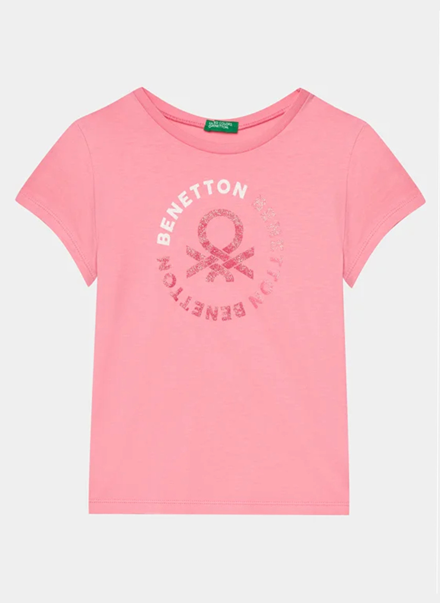 Benetton Pembe Kız Çocuk T-Shirt 3I1XC10H8