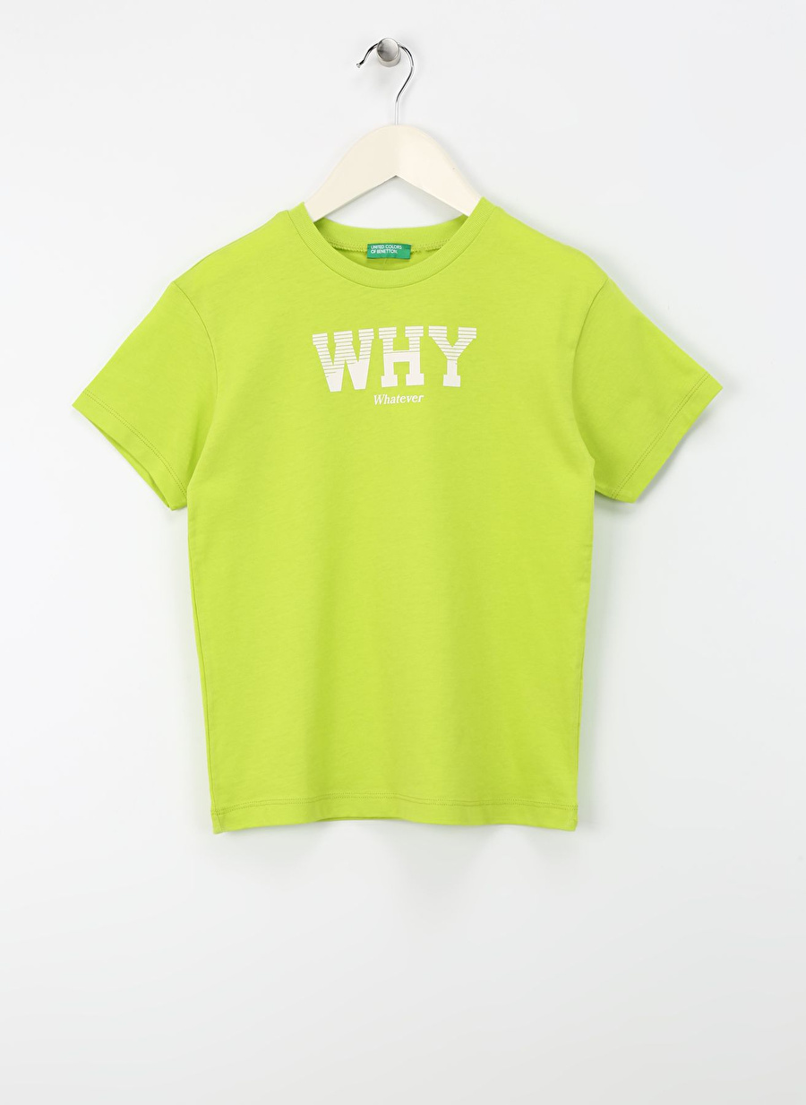 Benetton Neon Yeşil Erkek T-Shirt 3I1XC10HH