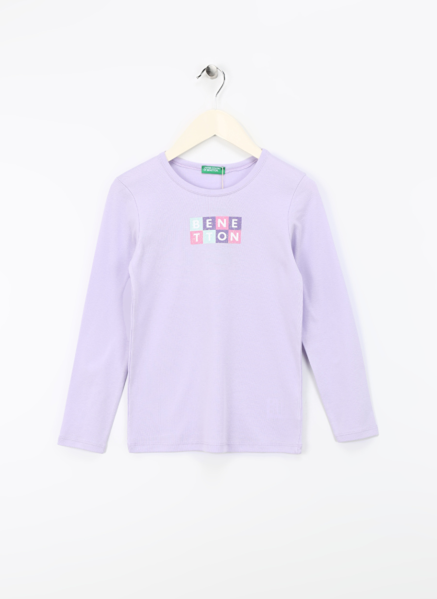 Benetton Lila Kız Çocuk T-Shirt 3I9WC10HA