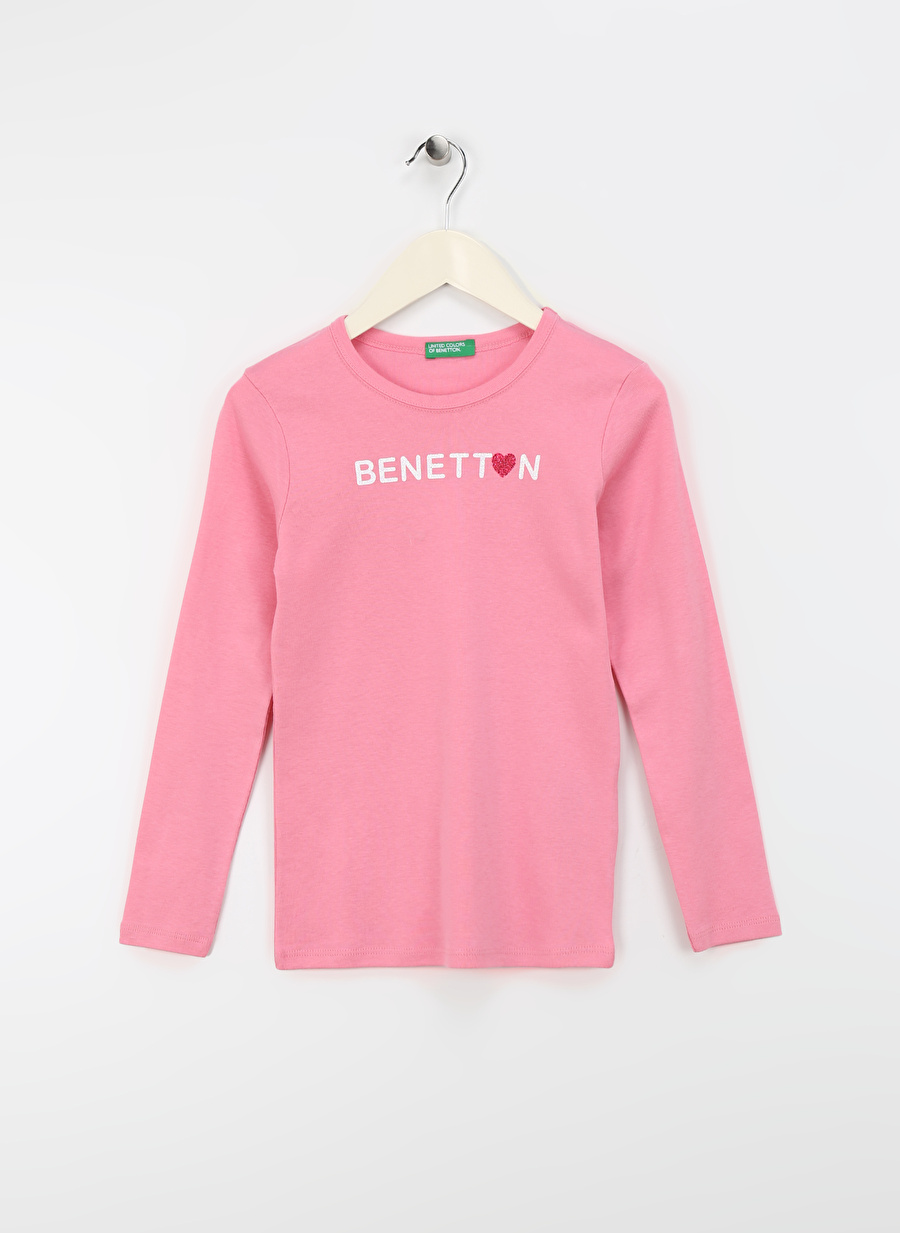 Benetton Pembe Kız Çocuk T-Shirt 3I9WC10HA