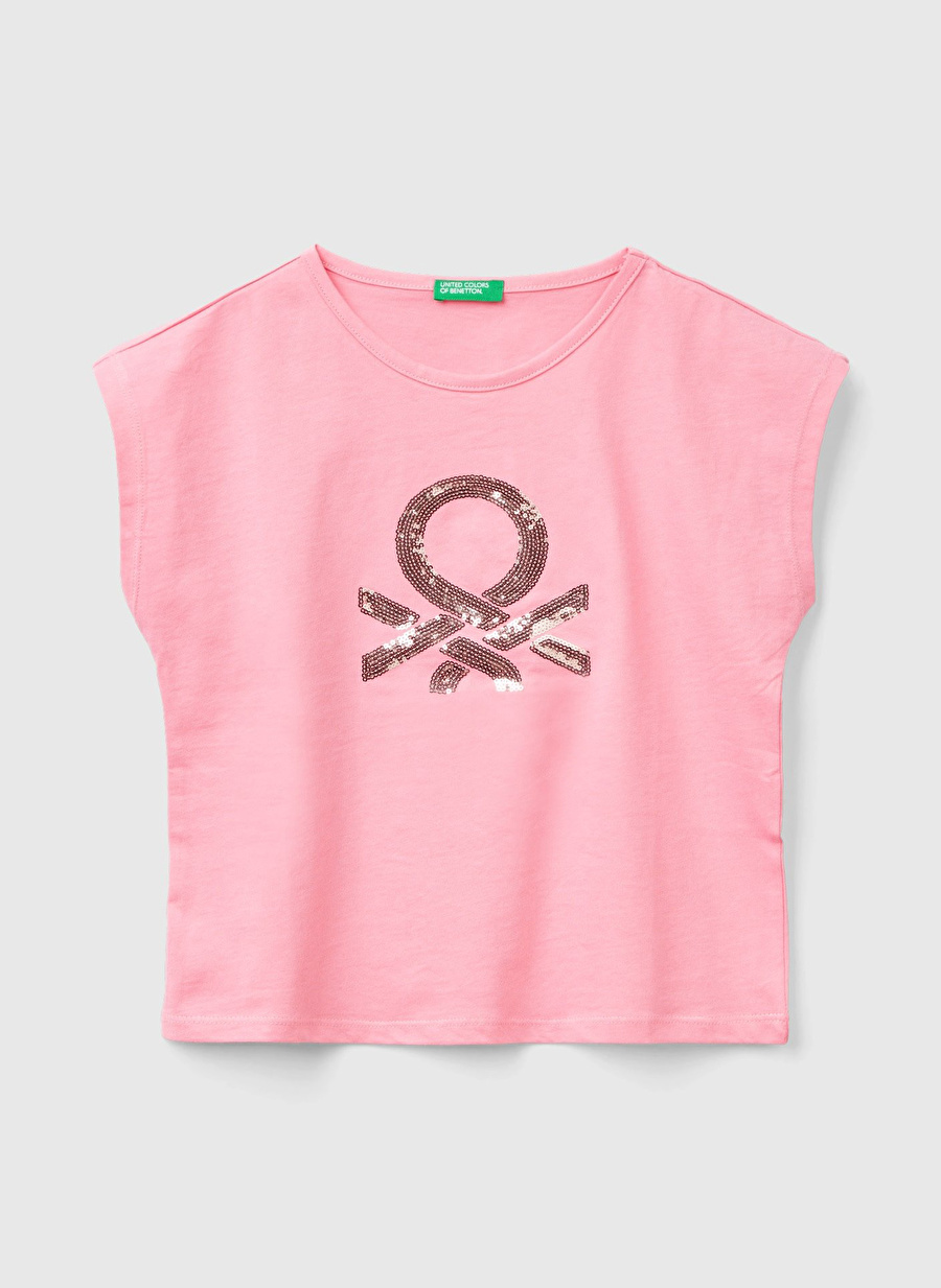 Benetton Pembe Kız Çocuk T-Shirt 3I1XC10J8