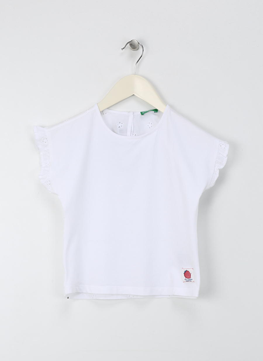 Benetton Beyaz Kız Çocuk T-Shirt 3FYKG10EQ