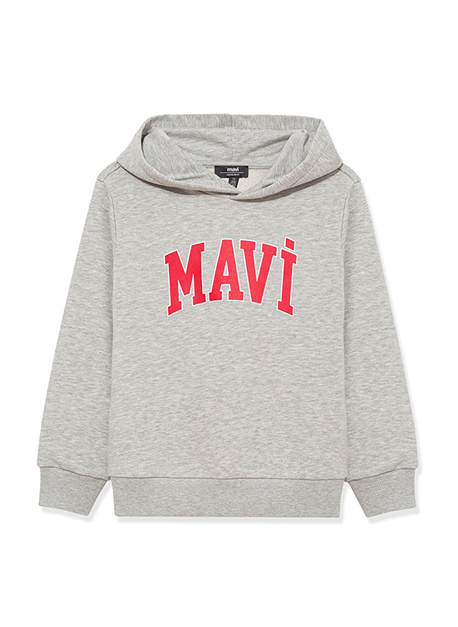 Mavi Baskılı Kız Çocuk Açık Gri Sweatshırt MAVİ LOGO BASKILI SWEATSHIRT M7S100