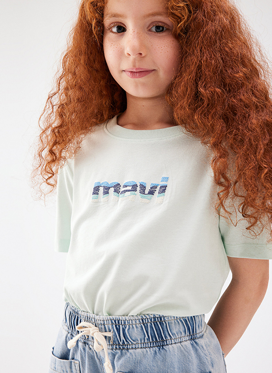 Mavi Baskılı Mavi Kız Çocuk T-Shirt MAVİTERRANEAN LOGO BASKILI TİŞÖRT G