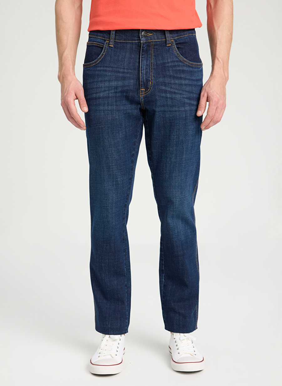 Wrangler Koyu Mavi Erkek Slim Fit Denim Pantolon W12S085W50 Texas Slim Jean Pantolon _2