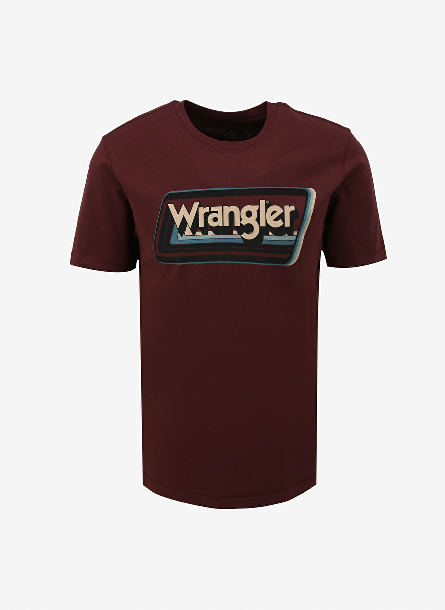 Wrangler Bisiklet Yaka Kahve Erkek T-Shirt W753EEH45 Bisiklet Yaka T-shirt