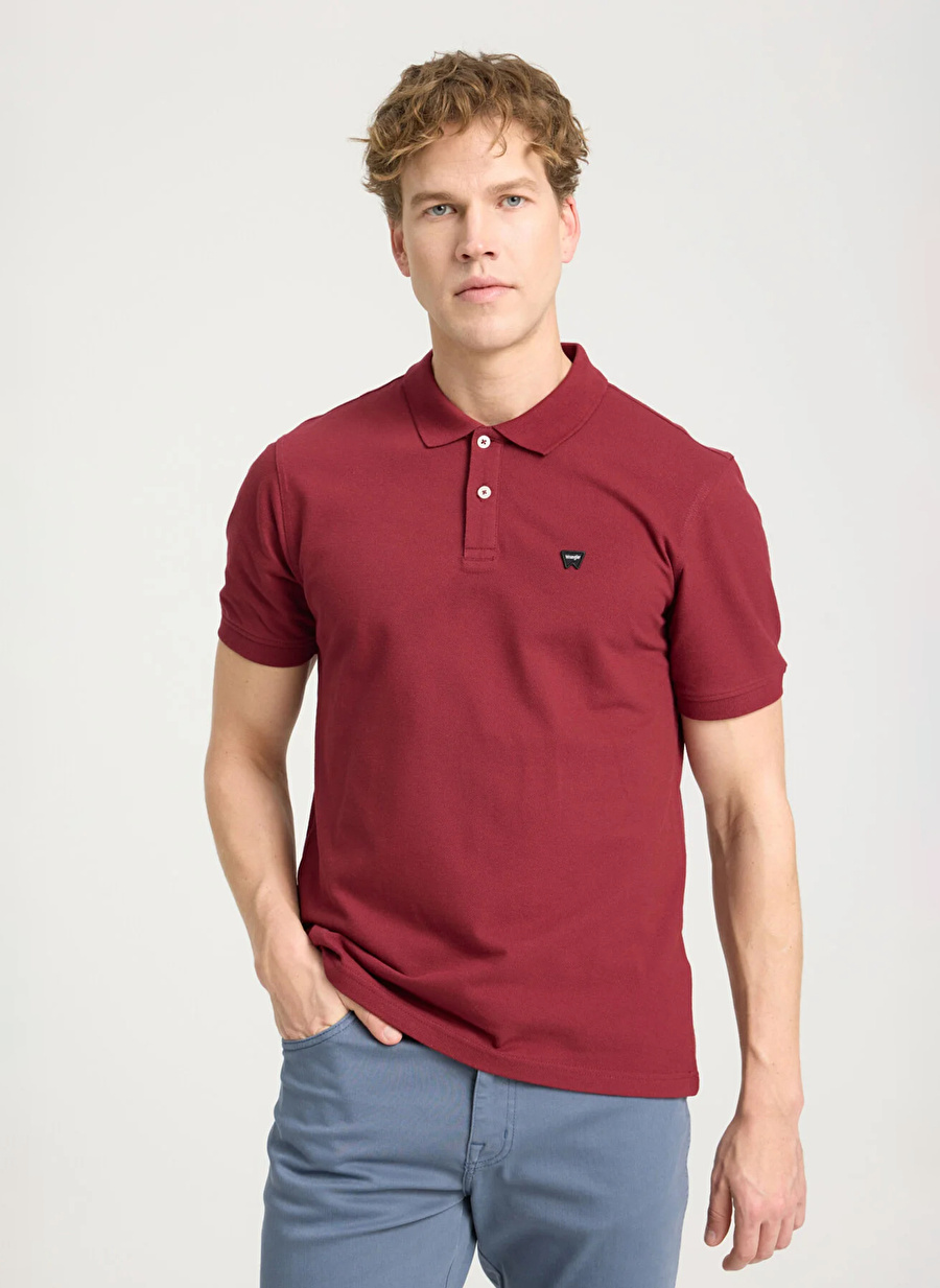 Wrangler Bordo Erkek Polo T-Shirt W7D5K4XX2T606 Kısa Kollu Polo Tshir