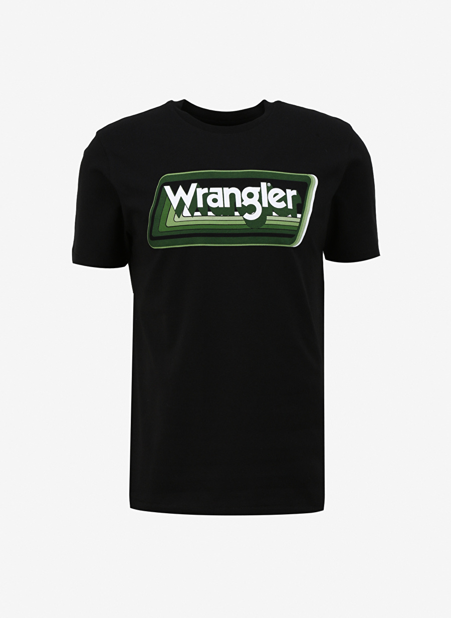 Wrangler Bisiklet Yaka Siyah Erkek T-Shirt W753EE001 Bisiklet Yaka T-shirt