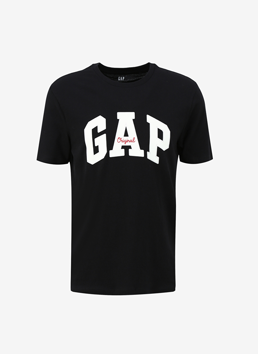 Gap Bisiklet Yaka Düz Siyah Erkek T-Shirt 471777