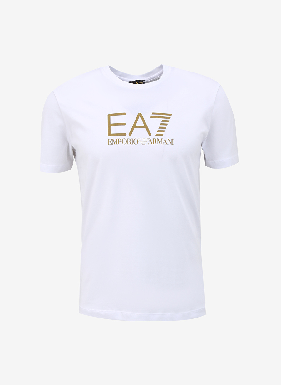 EA7 Bisiklet Yaka Beyaz Erkek T Shirt 3DPT08PJM9Z