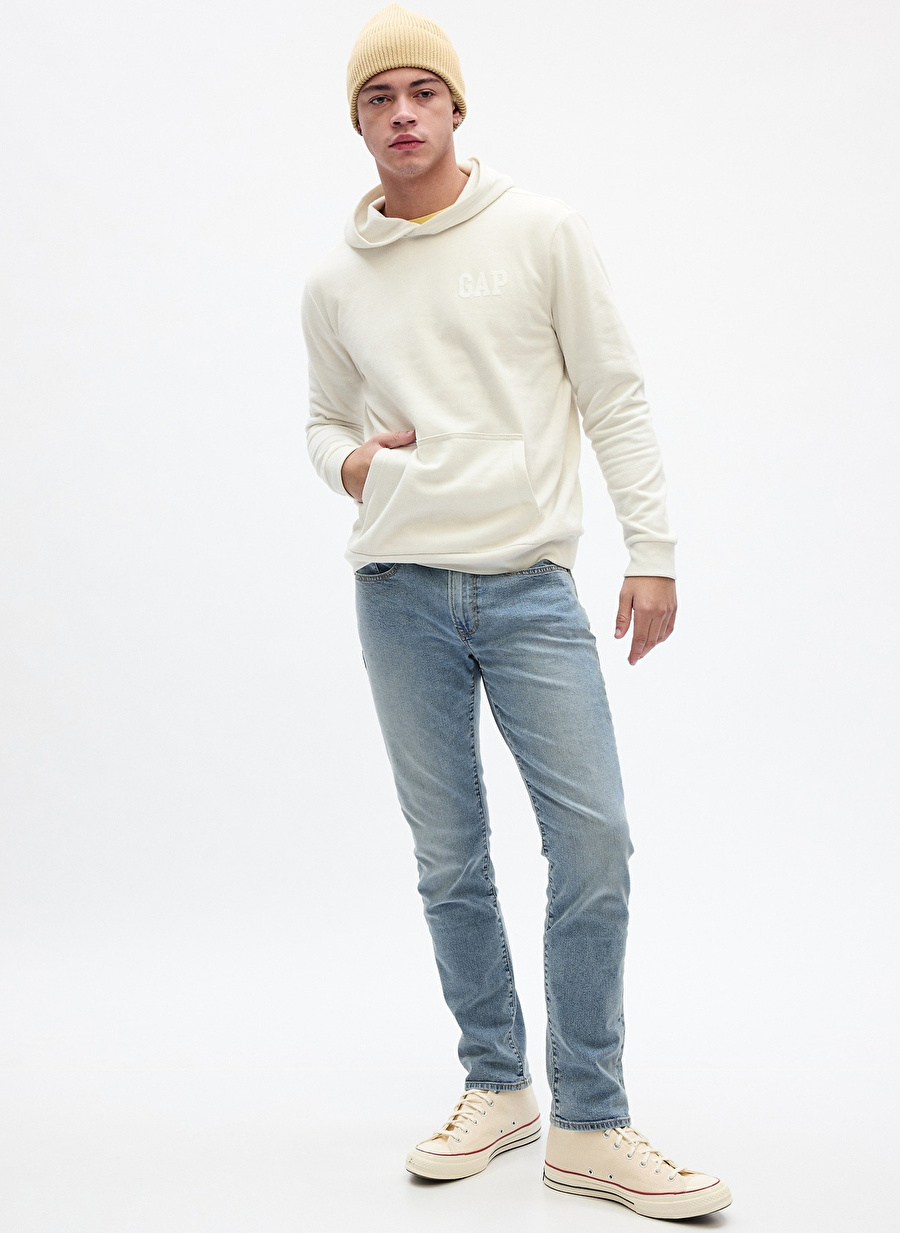 Gap Normal Bel Slim Tapered Paça Dar Açık Mavi Erkek Pantolon 831333