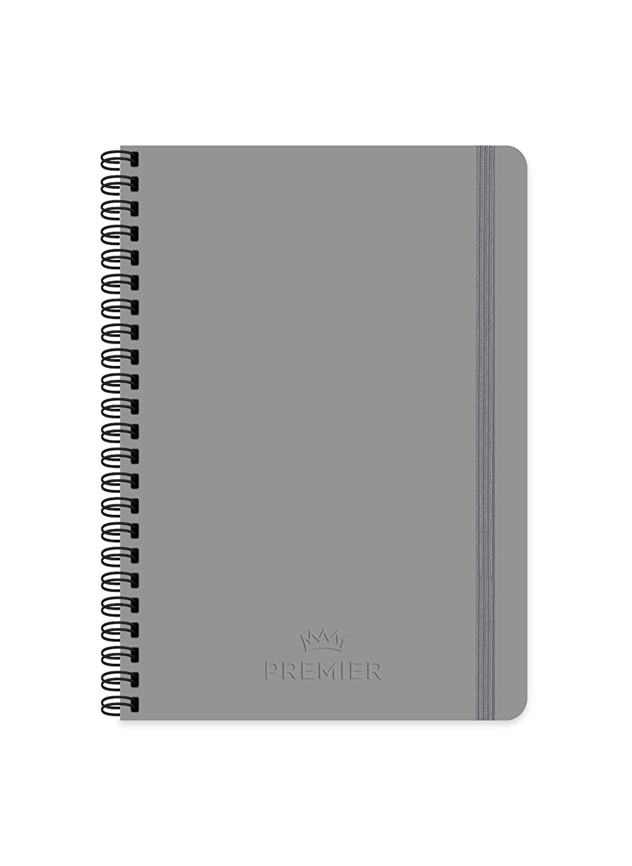 Keskin Color 17x24 Kareli Spiralli Premier Defter - Gri