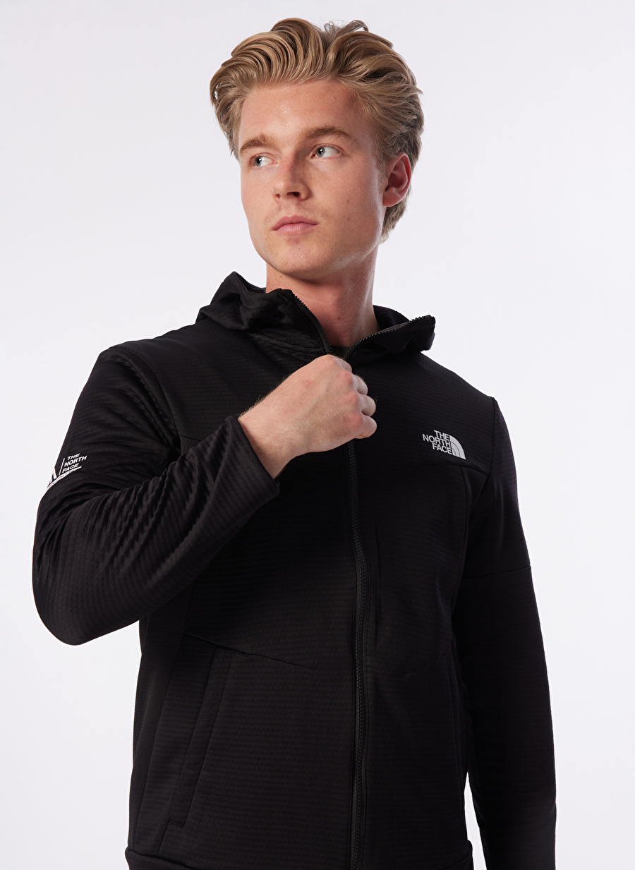 The North Face Siyah Erkek Kapüşon Yaka Normal Kalıp Sweatshirt NF0A87J5JK31_M MA FULL ZIP FLEECE