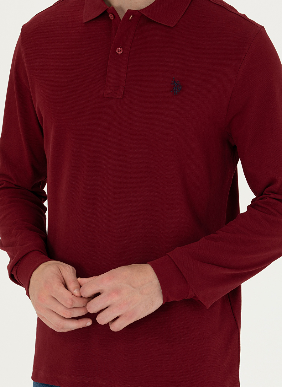 U.S. Polo Assn. Polo Yaka Bordo Erkek Sweatshırt GTP01SK023_4