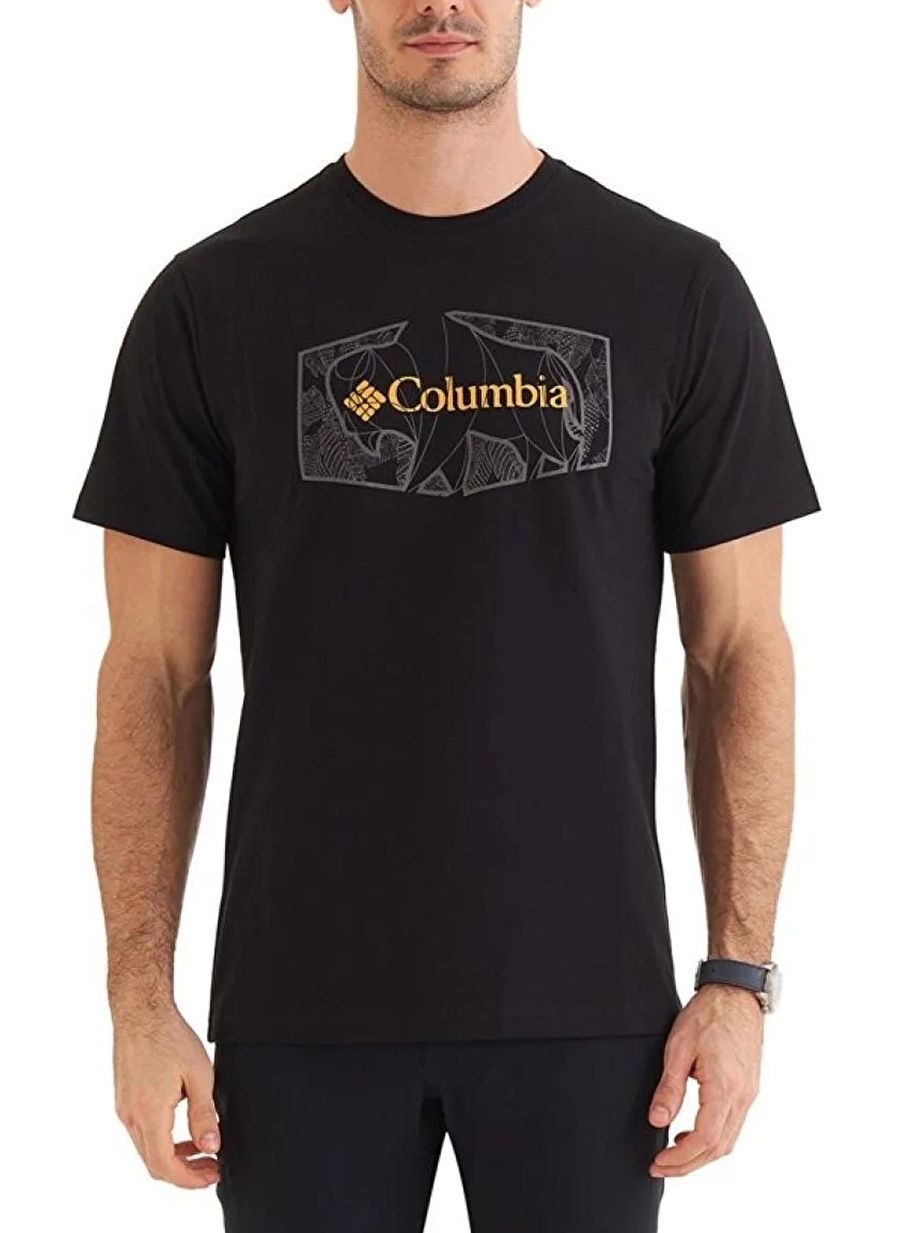 Columbia  Siyah Erkek O Yaka Normal Kalıp Baskılı T-Shirt