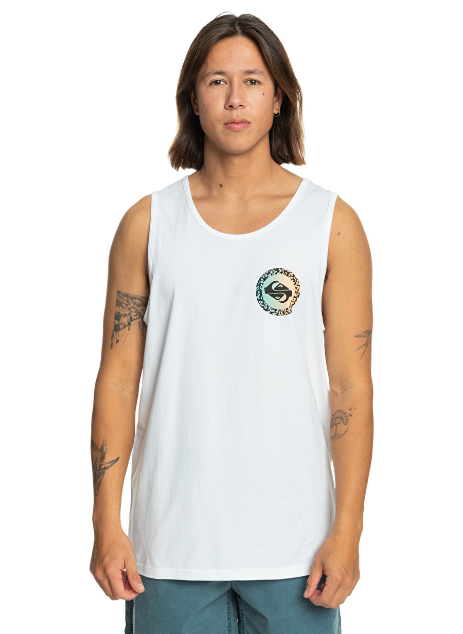 Quiksilver Beyaz Erkek O Yaka Normal Kalıp Baskılı Atlet EQYZT07663_LONG FADE TANK