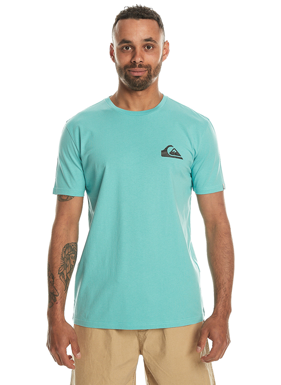 Quiksilver Mavi Erkek O Yaka Standart Fit Baskılı T-Shirt EQYZT07657_MW MINI LOGO SS