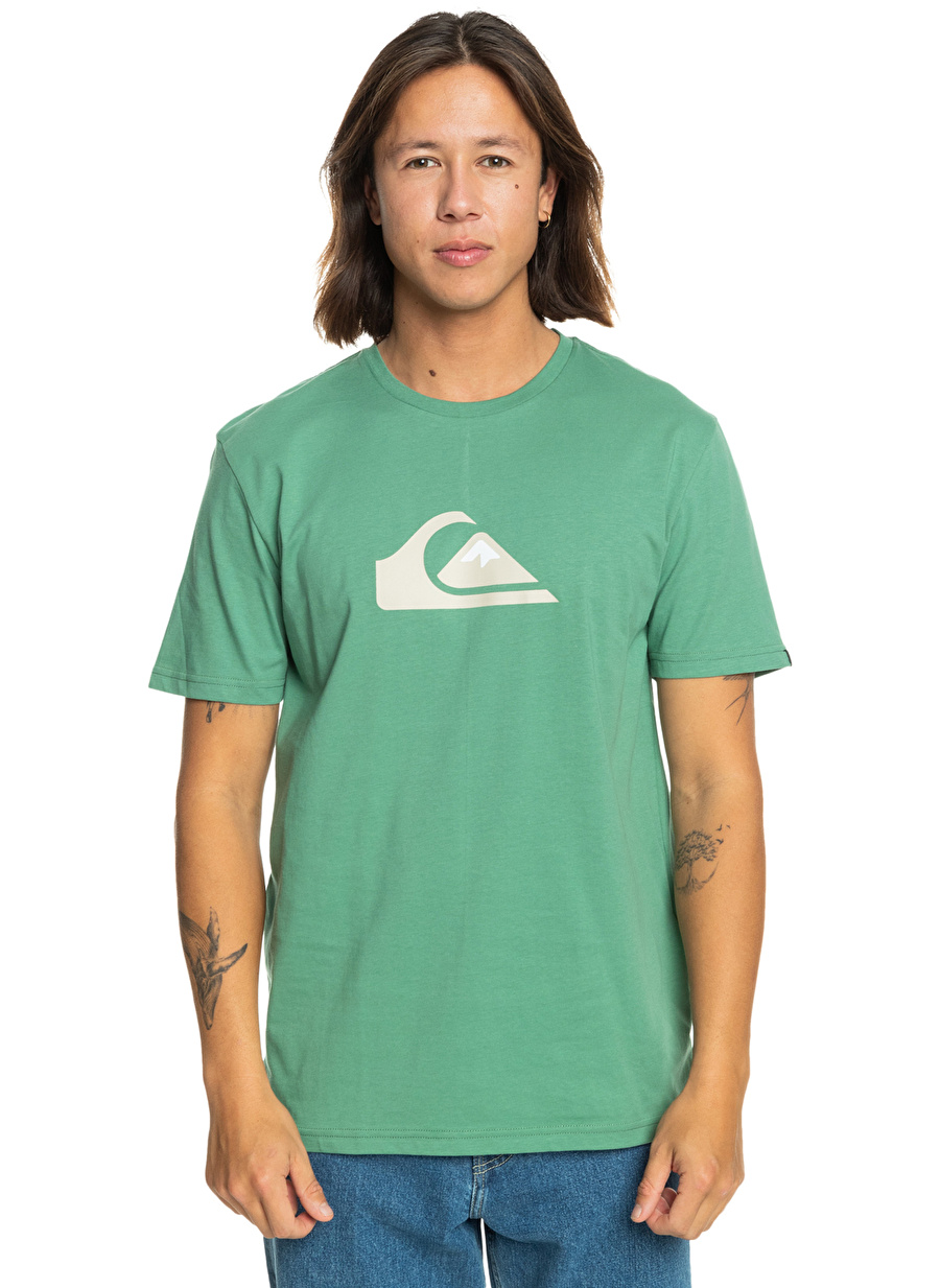 Quiksilver Yeşil Erkek O Yaka  Standart Fit Baskılı T-Shirt EQYZT07658_COMP LOGO SS