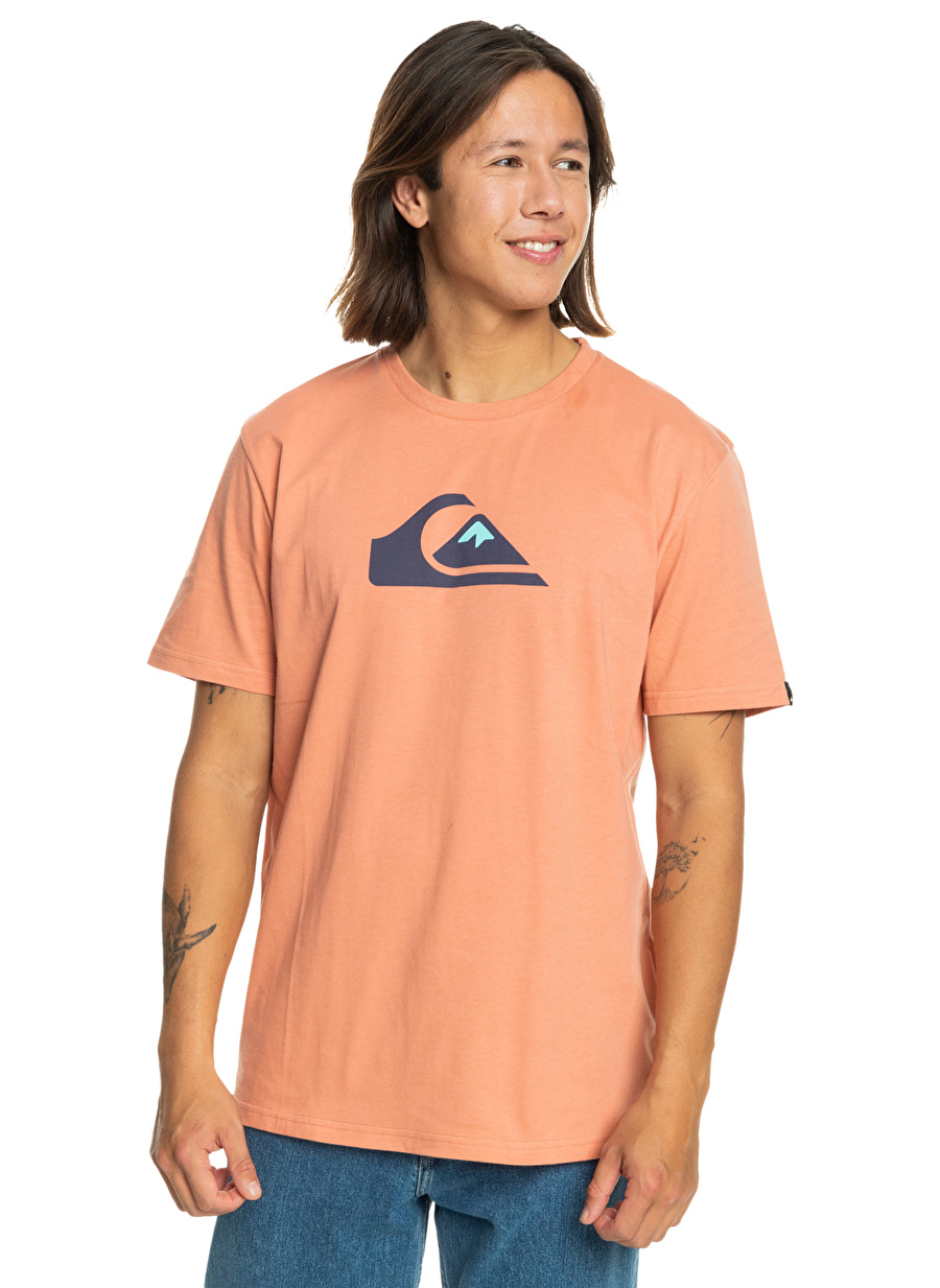 Quiksilver Pembe Erkek O Yaka Standart Fit Baskılı T-Shirt EQYZT07658_COMP LOGO SS