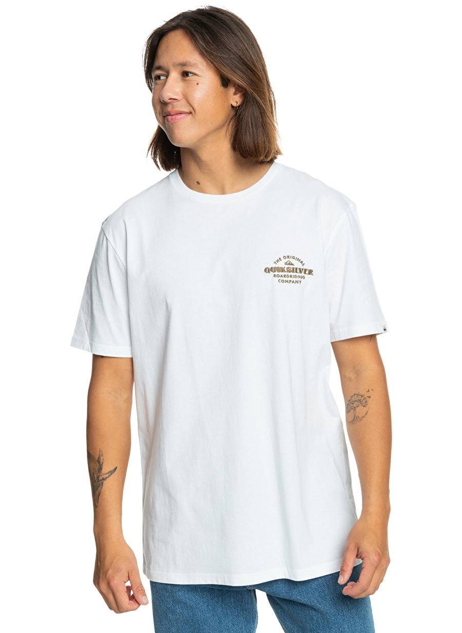 Quiksilver Beyaz Erkek O Yaka Standart Fit Baskılı T-Shirt EQYZT07659_TRADESMITH SS