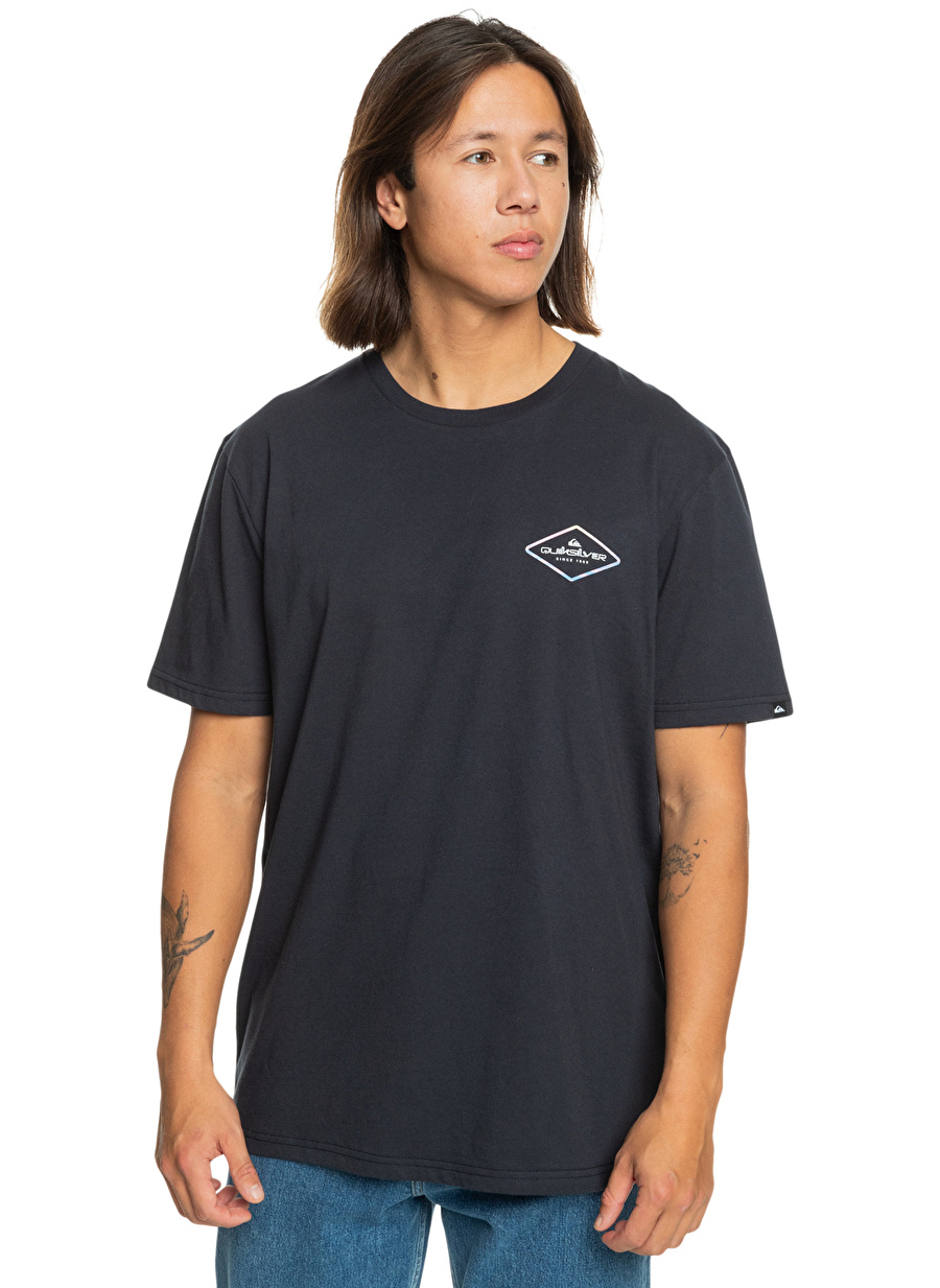 Quiksilver Siyah Erkek O Yaka Standart Fit Baskılı T-Shirt EQYZT07667_OMNI LOCK