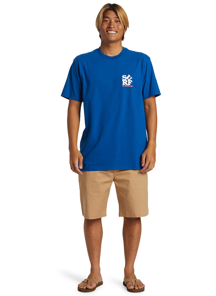 Quiksilver Mavi Erkek O Yaka Standart Fit T-Shirt AQYZT09542_SURF MOE