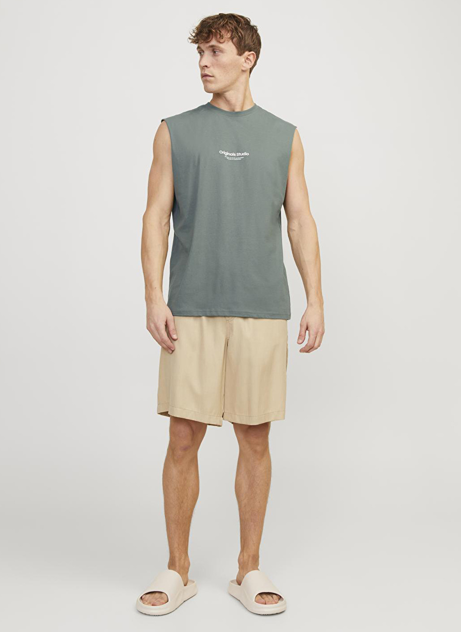 Jack & Jones Haki Erkek Oversize T-Shirt JORVESTERBRO SLEEVELESS TEE SN