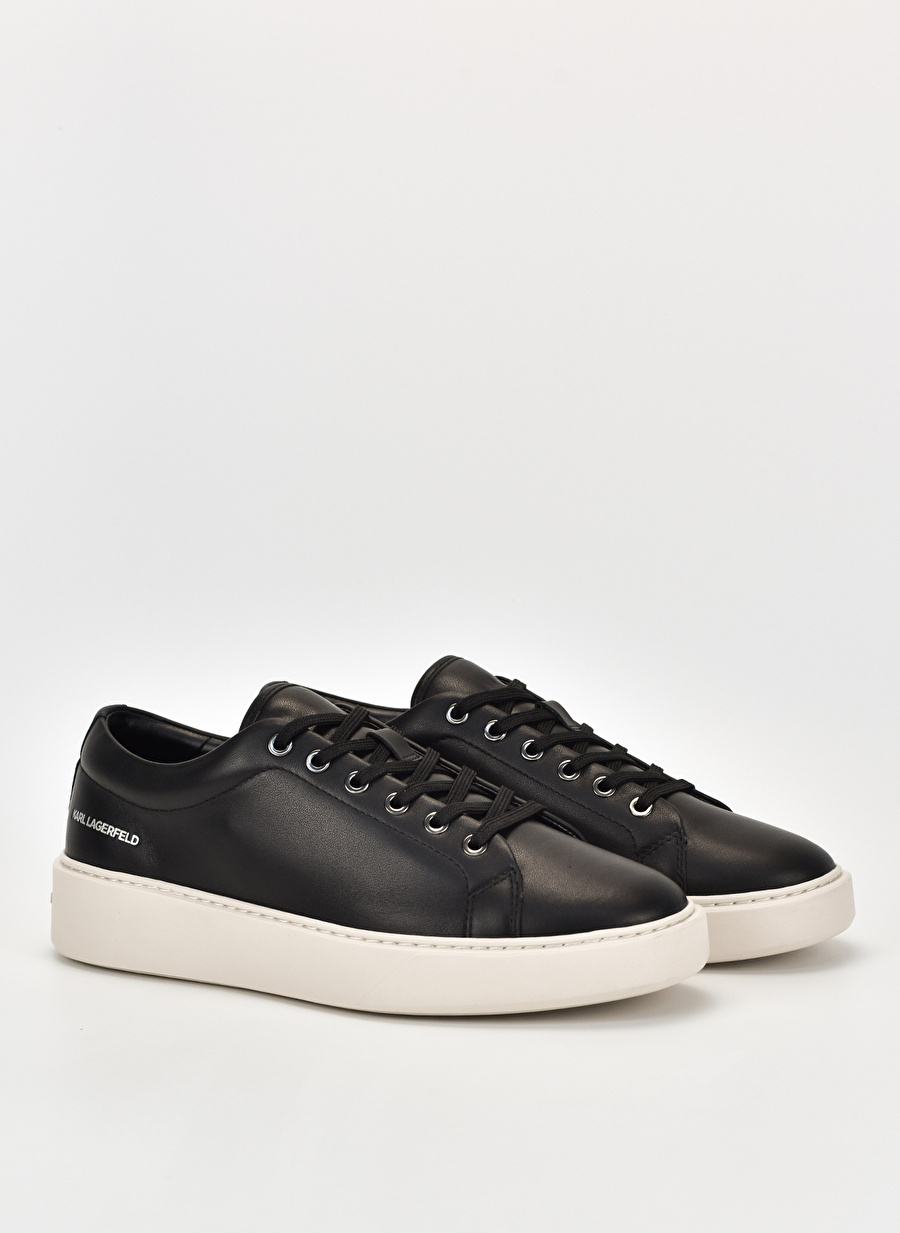 KARL LAGERFELD Siyah - Beyaz Erkek Deri Sneaker FLINT Lace Lo Lthr _1